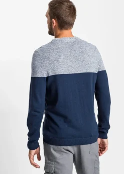 Pull en fine maille effet color block