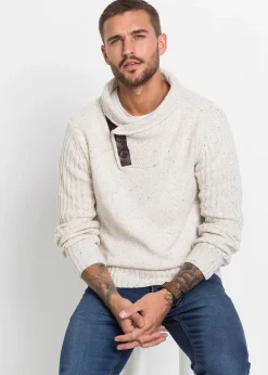 Pull en grosse maille à col châle