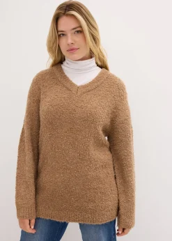 Pull en grosse maille à col en V