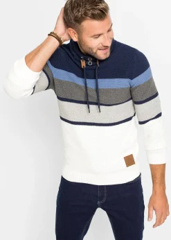 Pull en grosse maille à col tube 100% coton