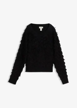 Pull en grosse maille à franges
