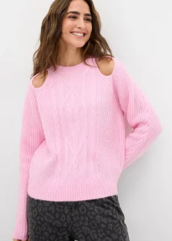 Pull en grosse maille à motif torsadé