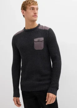 Pull en grosse maille avec poche à rabat