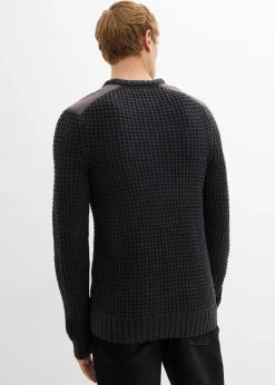 Pull en grosse maille avec poche à rabat