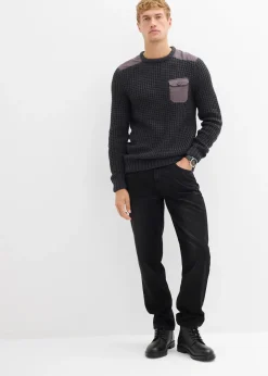 Pull en grosse maille avec poche à rabat