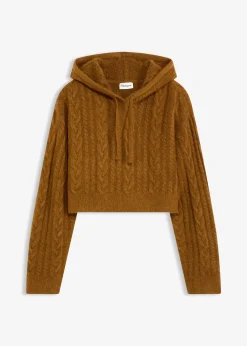Pull en grosse maille avec capuche