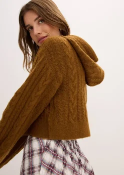 Pull en grosse maille avec capuche