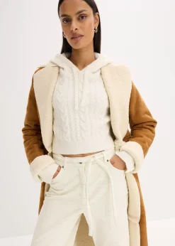 Pull en grosse maille avec capuche