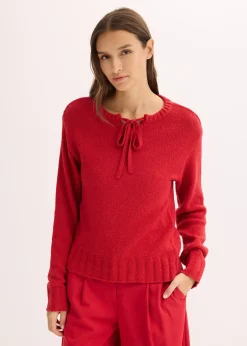 Pull en grosse maille avec lien à nouer