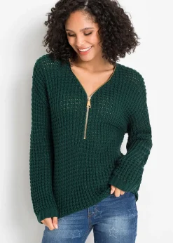 Pull en grosse maille avec zip