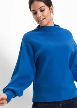 Pull en maille à manches ballon
