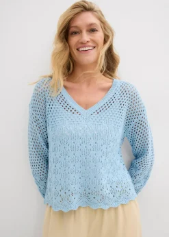 Pull léger en maille ajourée
