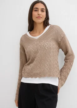 Pull léger en maille ajourée