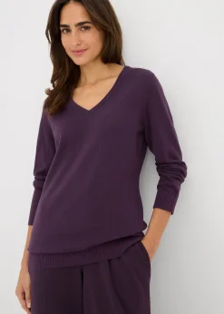 Pull long basique à col V