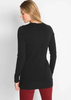 Pull long basique à col V