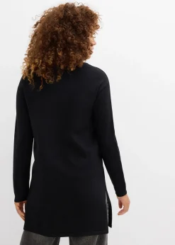 Pull long en coton recyclé majoritaire