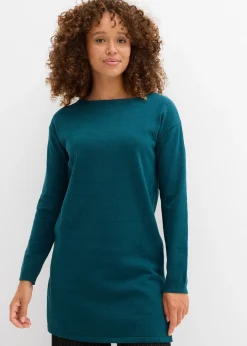 Pull long en coton recyclé majoritaire
