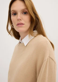 Pull long en fine maille fendu sur les côtés