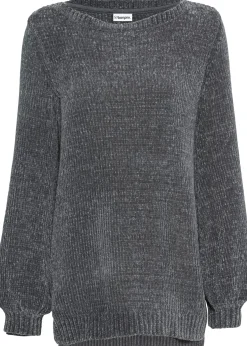 Pull long en maille chenille