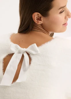 Pull long en maille poilue douce