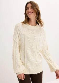 Pull oversize à motif torsadé