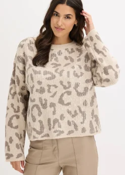 Pull oversize en jacquard à sequins