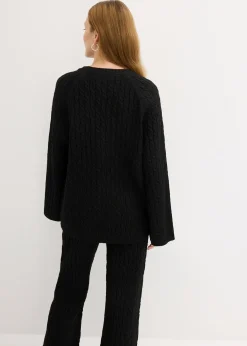 Pull oversize en maille torsadée
