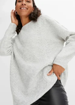 Pull oversize en maille torsadée