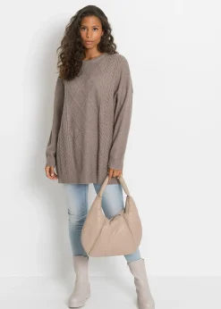 Pull oversize en maille torsadée