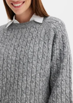 Pull oversize en maille torsadée