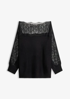 Pull épaules nues avec dentelle