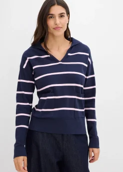 Pull polo en fine maille