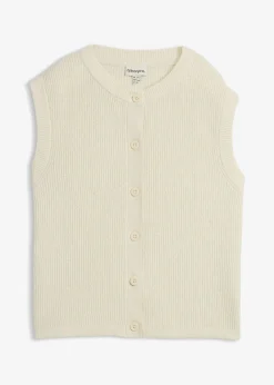 Pull sans manches en grosse maille