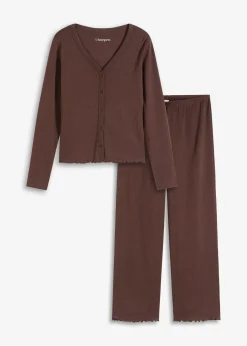 Pyjama boutonné en matière côtelée