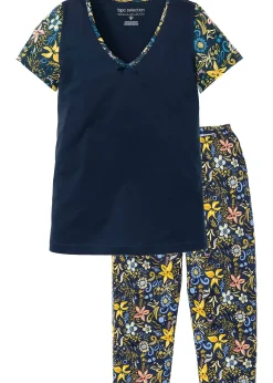 Pyjama corsaire à manches courtes 100% coton