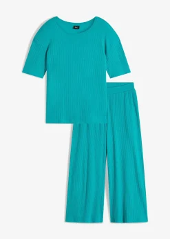 Pyjama côtelé avec pantalon large