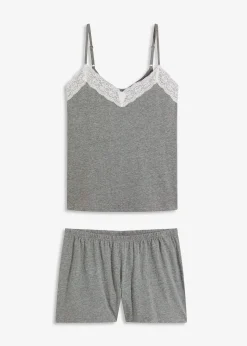 Pyjashort avec bordure dentelle