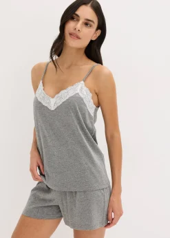 Pyjashort avec bordure dentelle