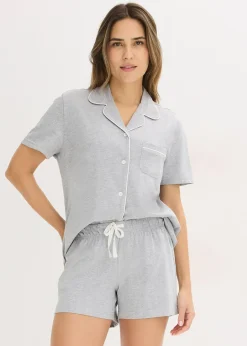 Pyjashort avec chemise boutonnée