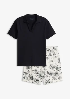 Pyjashort avec T-shirt polo 100% coton