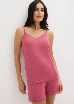 Pyjashort en jersey pointelle doux