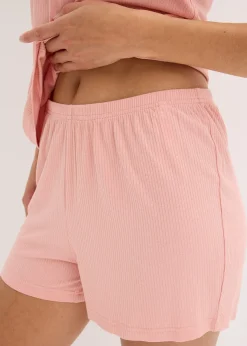 Pyjashort finement côtelé