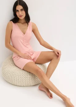 Pyjashort finement côtelé
