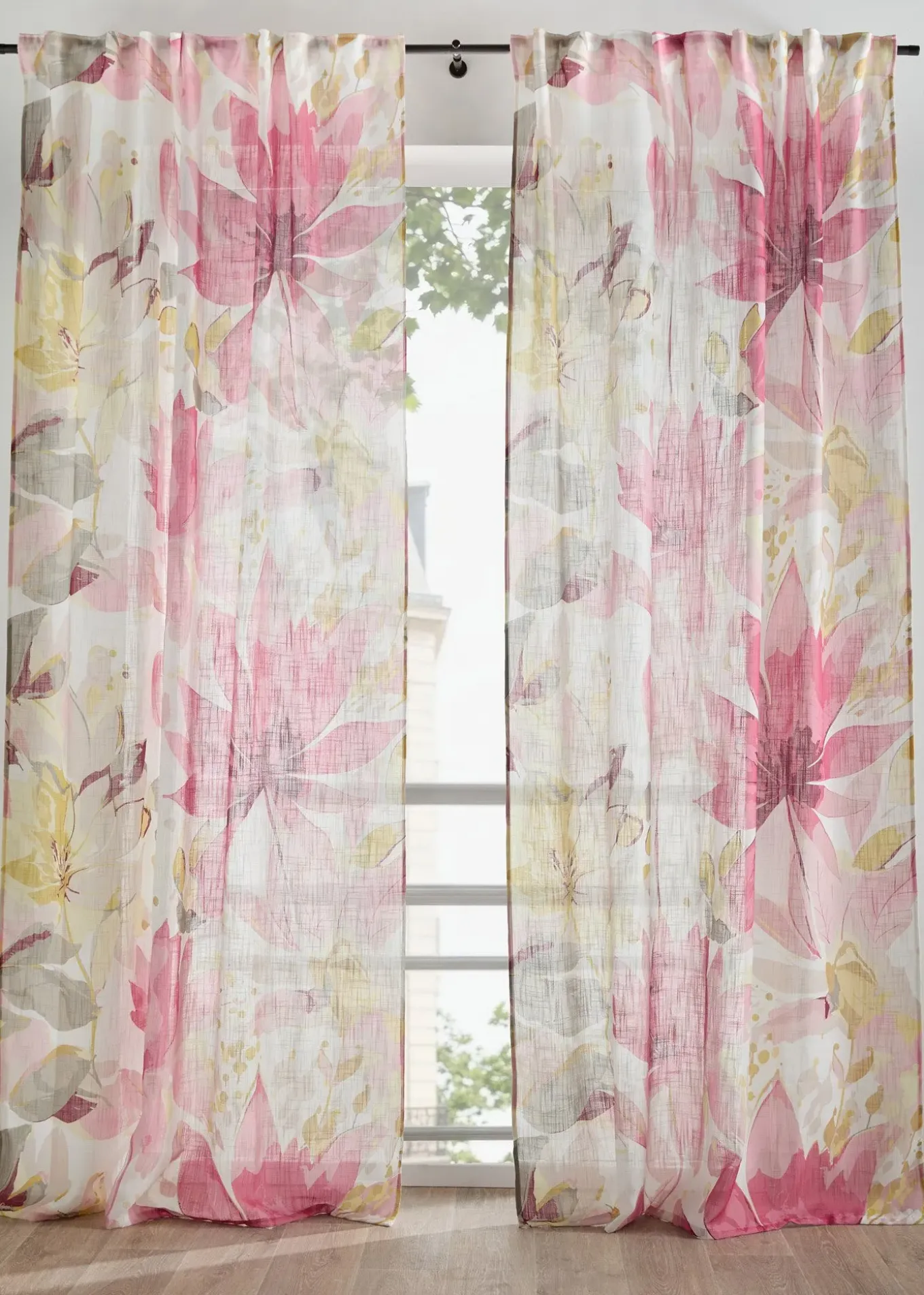 Rideau à imprimé floral (1 pce)