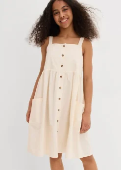 Robe à bretelles en lin mélangé rafraîchissant