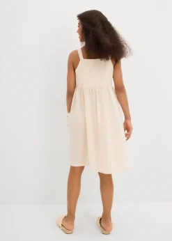 Robe à bretelles en lin mélangé rafraîchissant
