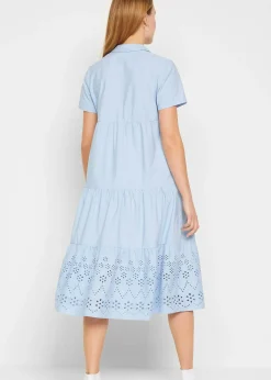 Robe 100% coton avec broderies anglaises