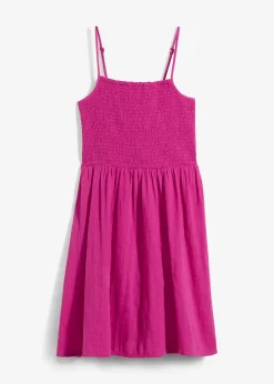 Robe à fines bretelles en gaze de coton