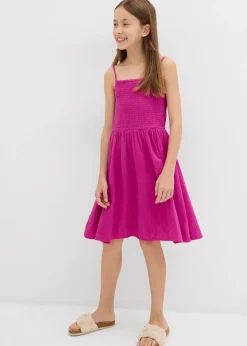 Robe à fines bretelles en gaze de coton