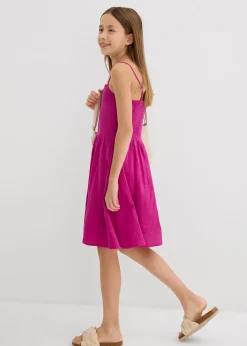 Robe à fines bretelles en gaze de coton